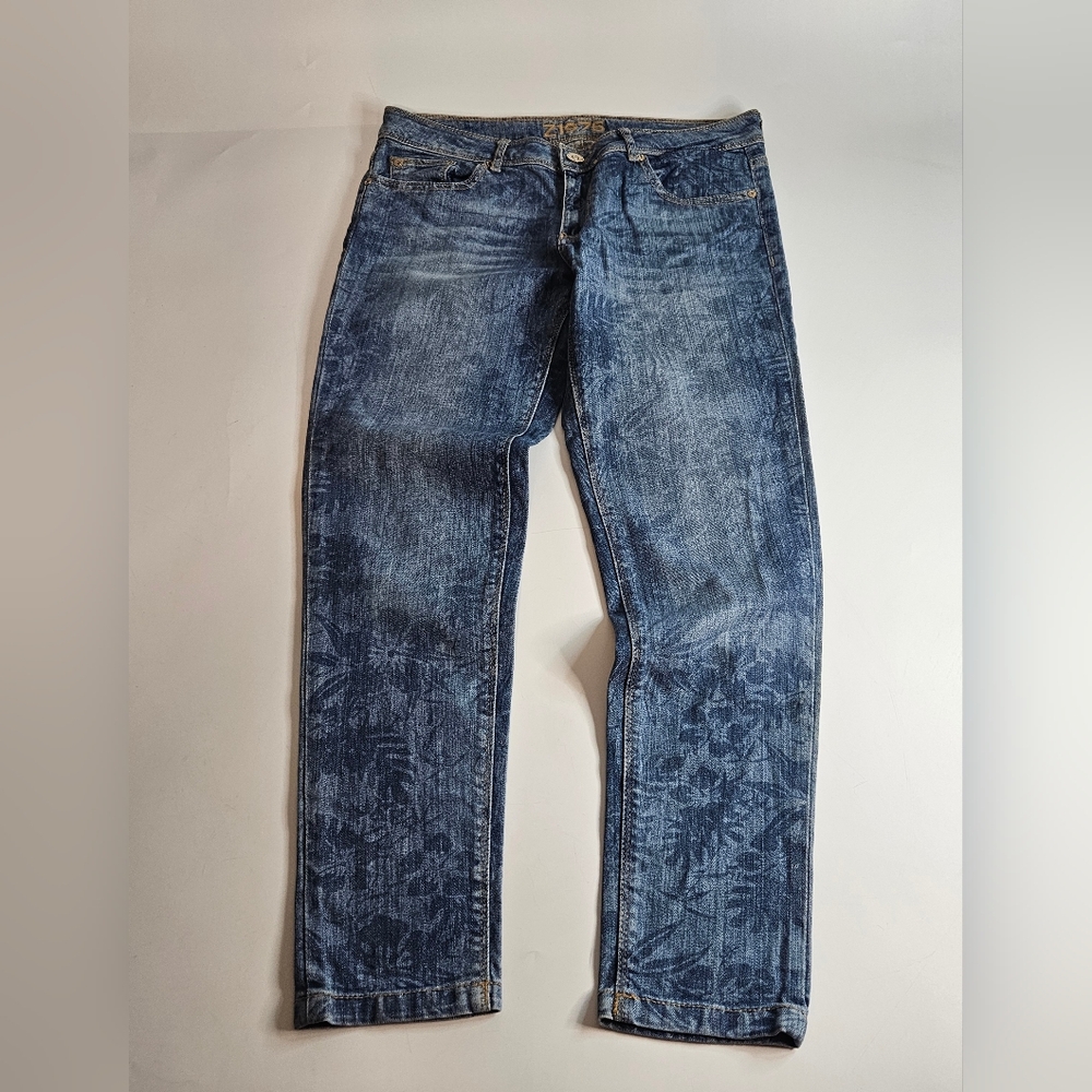 ZARA Basic Dept Mid Rise Skinny Fit/Floral Print Jeans Women 8